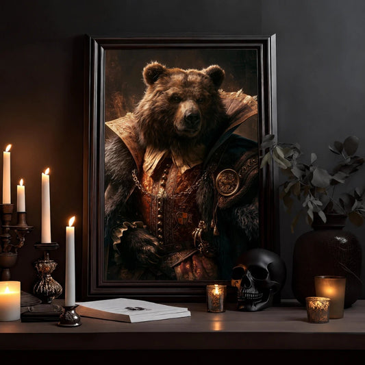 Regal Bear Poster — Medieval Anthropomorphic Art Print - Noctis Atelier