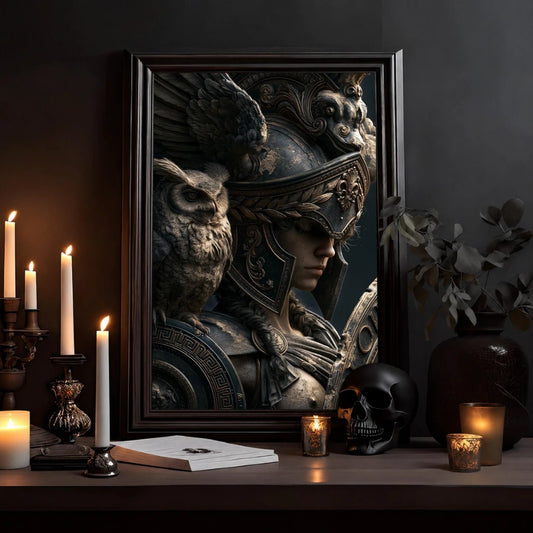 Valkyrie Warrior Poster — Dark Mythic Athena Art Print - Noctis Atelier