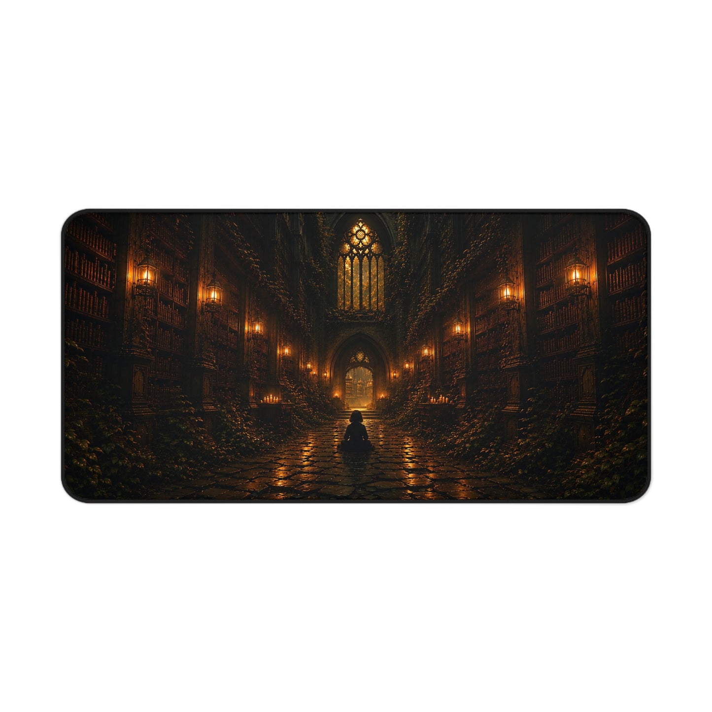 Vergessene Bibliothek – Schreibtischunterlage Dark Academia - Noctis Atelier