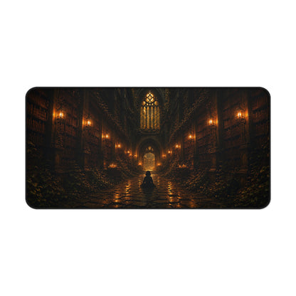 Vergessene Bibliothek – Schreibtischunterlage Dark Academia - Noctis Atelier