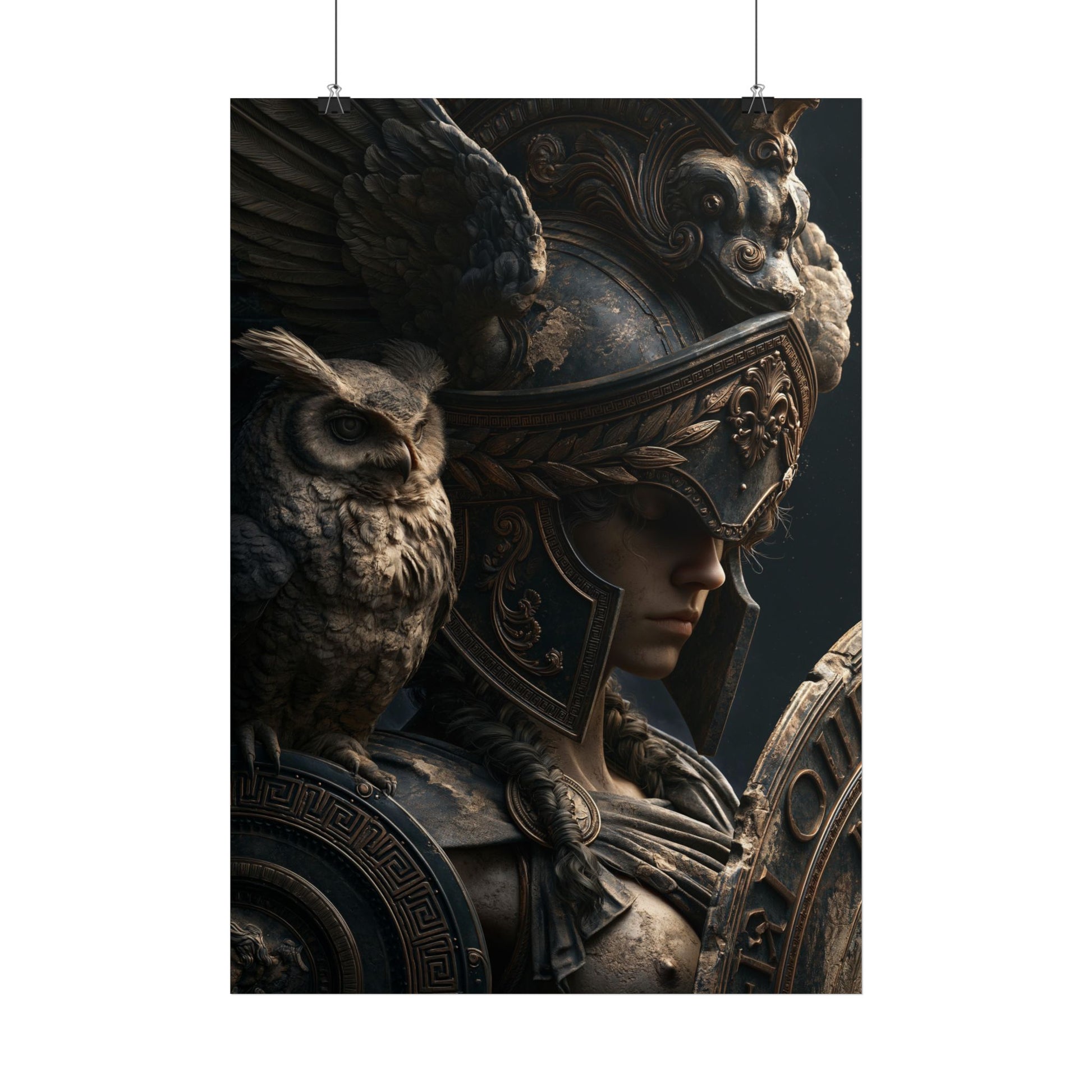 Valkyrie Warrior Poster — Dark Mythic Athena Art Print - Noctis Atelier