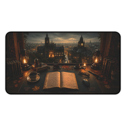 Gotische Bibliothek – Schreibtischunterlage Dark Academia - Noctis Atelier