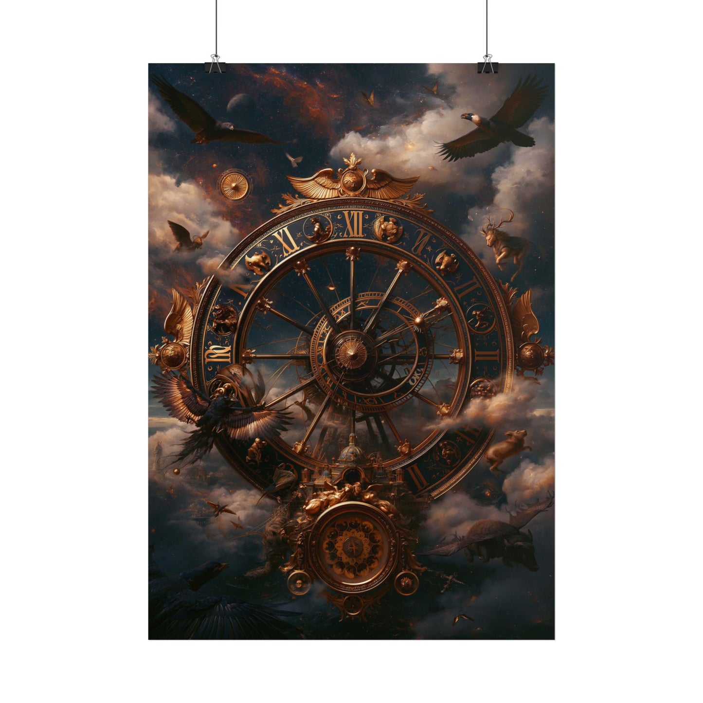 Astrale Uhr – Poster Steampunk - Noctis Atelier