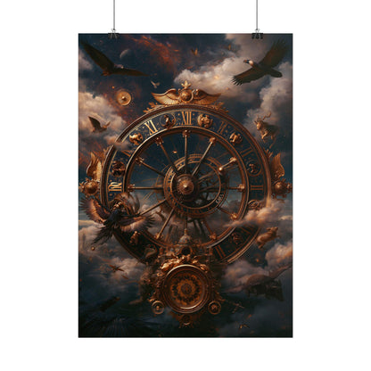 Astrale Uhr – Poster Steampunk - Noctis Atelier