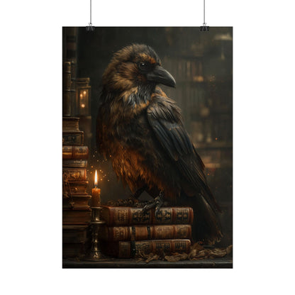Mystic Raven Poster — Gothic Crow Art Print for Library & Witchy Decor - Noctis Atelier