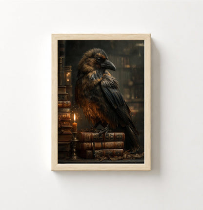 Mystic Raven Poster — Gothic Crow Art Print for Library & Witchy Decor - Noctis Atelier