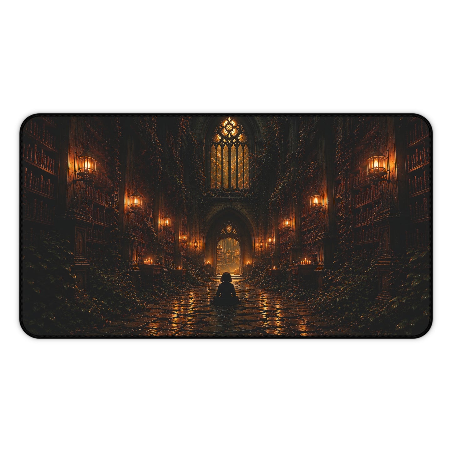 Vergessene Bibliothek – Schreibtischunterlage Dark Academia - Noctis Atelier