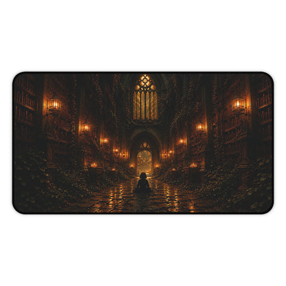 Vergessene Bibliothek – Schreibtischunterlage Dark Academia - Noctis Atelier