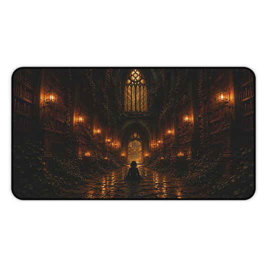 Vergessene Bibliothek – Schreibtischunterlage Dark Academia - Noctis Atelier