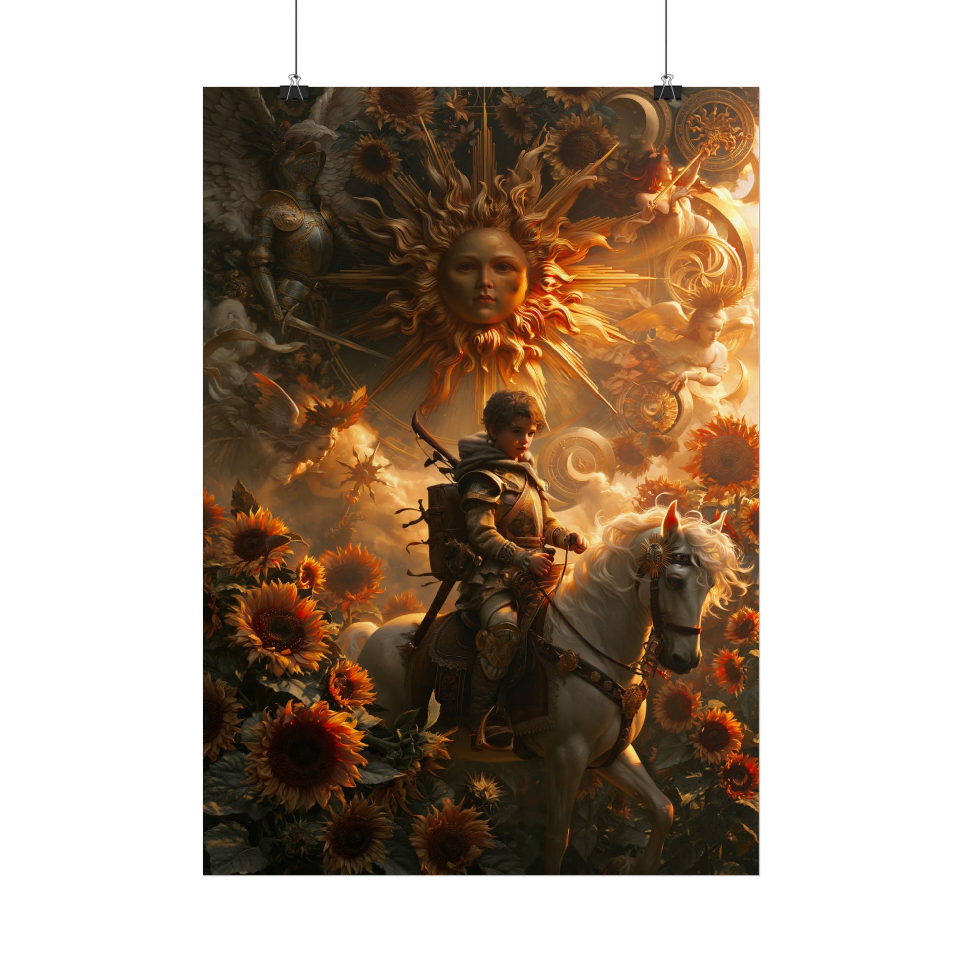 Fantasy Knight Poster — Sunflower Rider Art Print - Noctis Atelier