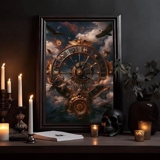 Astrale Uhr – Poster Steampunk - Noctis Atelier