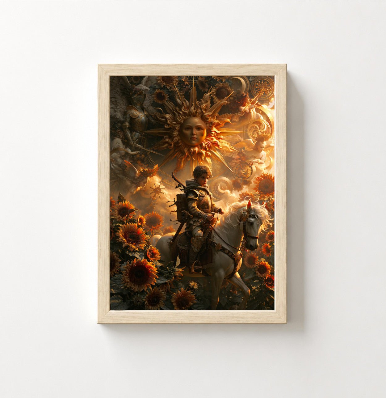 Fantasy Knight Poster — Sunflower Rider Art Print - Noctis Atelier