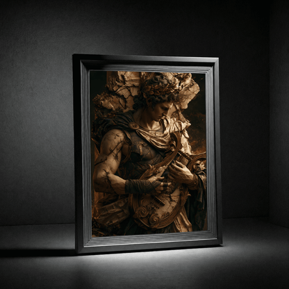 Mythic Musician Poster — Classical God Playing Lute Art Print - Noctis Atelier