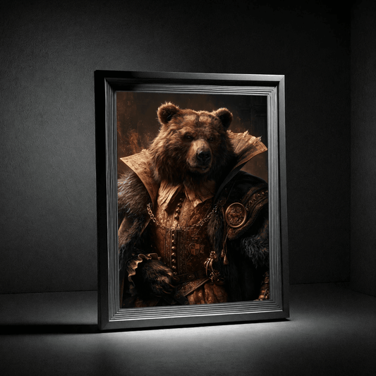 Regal Bear Poster — Medieval Anthropomorphic Art Print - Noctis Atelier