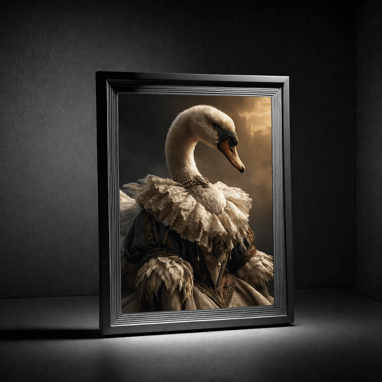 Regal Swan Portrait Poster — Vintage Renaissance Animal Wall Art - Noctis Atelier