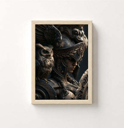 Valkyrie Warrior Poster — Dark Mythic Athena Art Print - Noctis Atelier